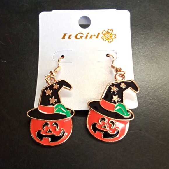 3 For $15 Pumpkin Witch Earrings - Picture 2 of 4
